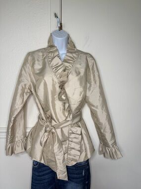 Calvin Klein Beige Satin-Look Lined Top